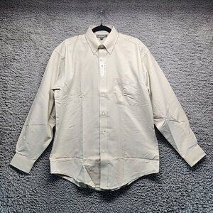 Croft & Barrow Mens Beige Wrinkle-Resistant Oxford Shirt Size 16 34/35 *NWT*